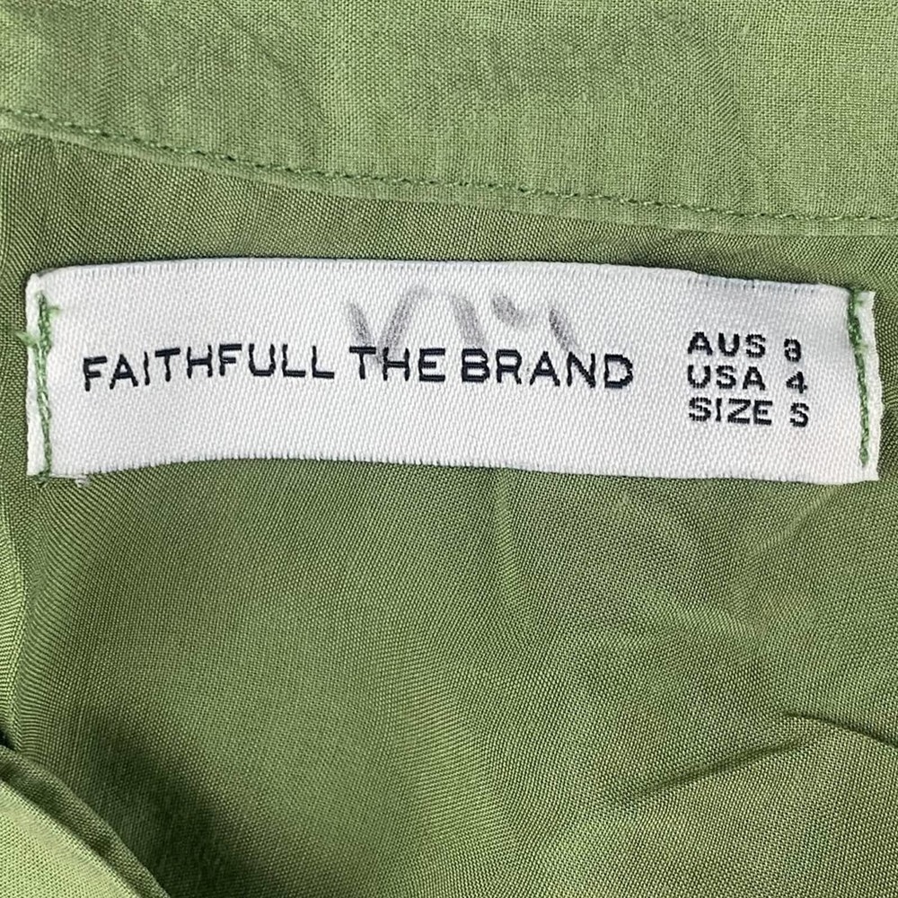 Faithfull The Brand Gigi Shirt-Dress in Plain Sage - Picture 12 of 13